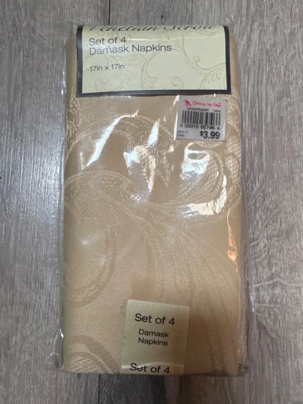 Venetian Scroll Set Of 4 Damask Napkins 17